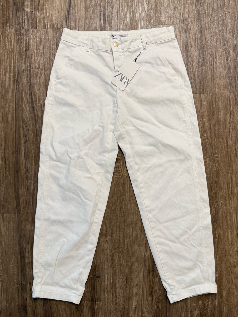 Zara Z1975 High-Rise Culotte Jeans White - NWT